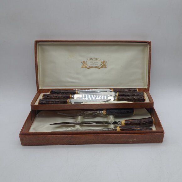 Sheffield Knife Set Lion Brand by George Wood & Sons - Picture 1 of 11